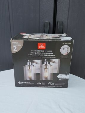 Globe Brushed Nickel Wall Sconces with Clear Glass Shades (Pack of 2)